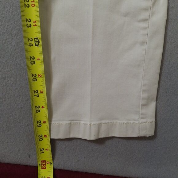 Tommy Bahama Chino Pants Mens 36x30 Cream Cotton Blend Solid Flat Front Preppy - Picture 5 of 11